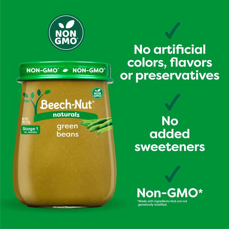 slide 2 of 11, Beech-Nut Non-GMO Naturals Green Beans Baby Food Jar - 4oz, 4 oz