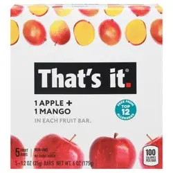 That's it. Apple + Mango Fruit Bar 5 - 1.2 oz Bars