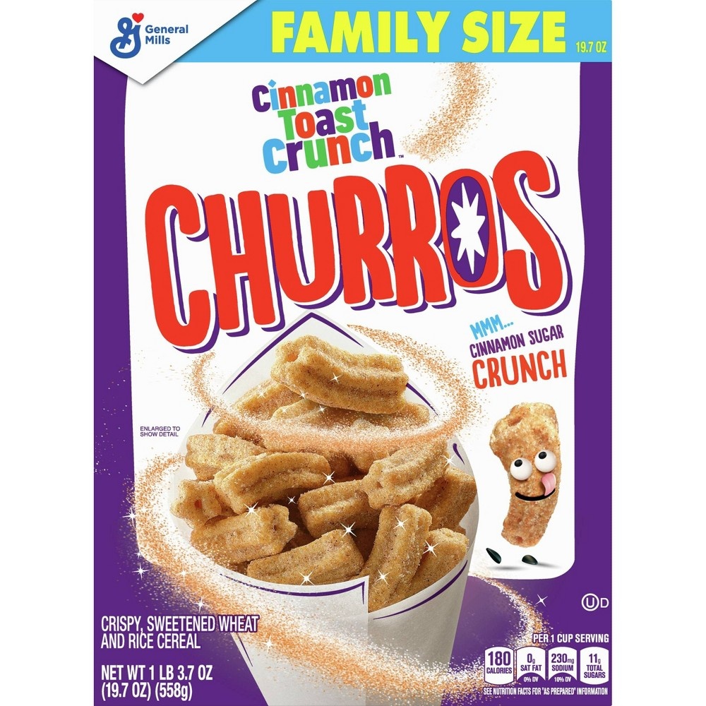 slide 2 of 9, Cinnamon Toast Crunch Churros Breakfast Cereal, 19.7 oz