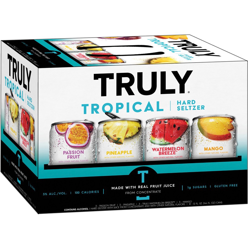 slide 5 of 7, TRULY Hard Seltzer Tropical Variety Pack Cans, 12 ct; 12 oz