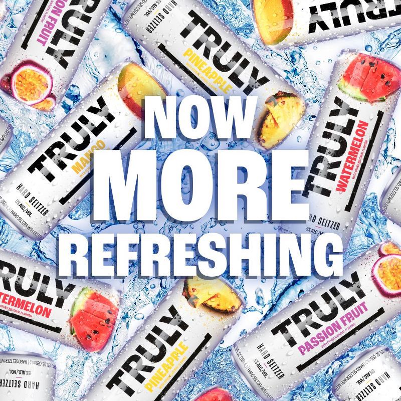 slide 3 of 8, Truly Spiked & Sparkling Truly Hard Seltzer Tropical Mix Pack - 12pk/12 fl oz Slim Cans, 12 ct; 12 fl oz