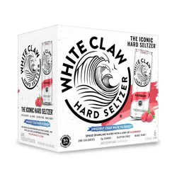 White Claw Hard Seltzer White Claw Raspberry Hard Seltzer - 6pk/12 fl oz Slim Cans