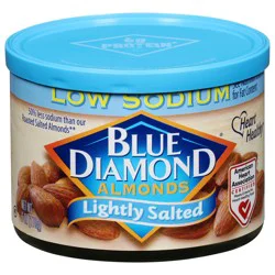 Blue Diamond Lightly Salted Low Sodium Almonds, 6 oz Can