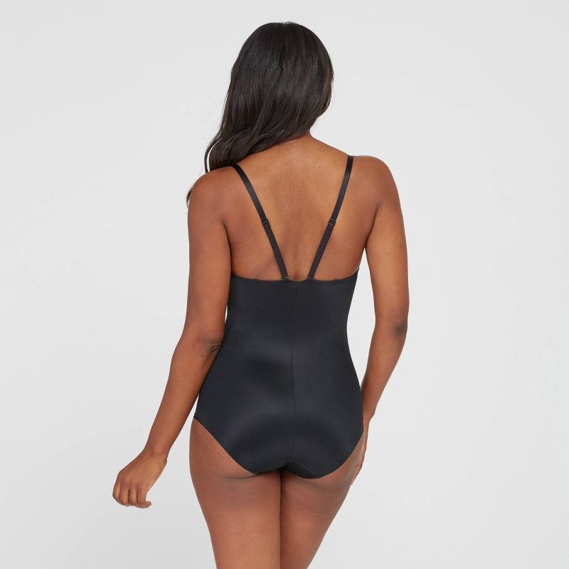 ASSETS by SPANX Women's Flawless Finish Shaping Micro Low Back Cupped  Bodysuit Shapewear - Very Black L 1 ct