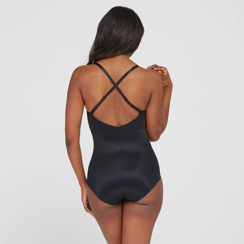 Assets By Spanx Women's Flawless Finish Plunge Bodysuit - Black L : Target
