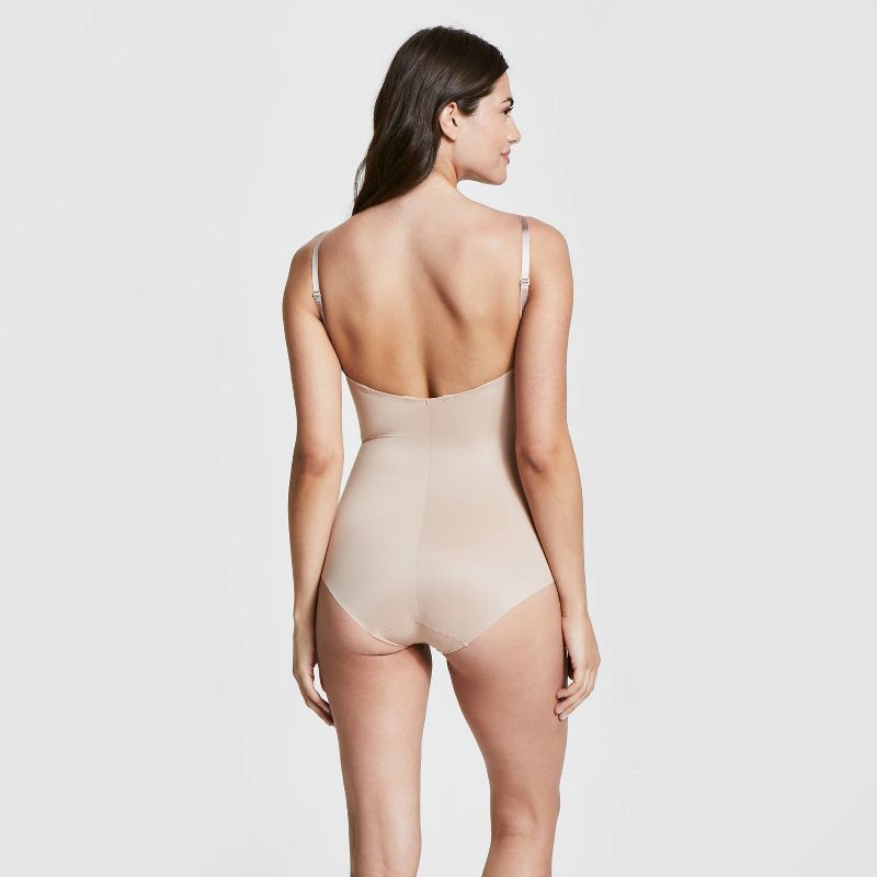 slide 4 of 8, ASSETS by SPANX Women's Flawless Finish Shaping Micro Low Back Cupped Bodysuit Shapewear - Neutral S, 1 ct