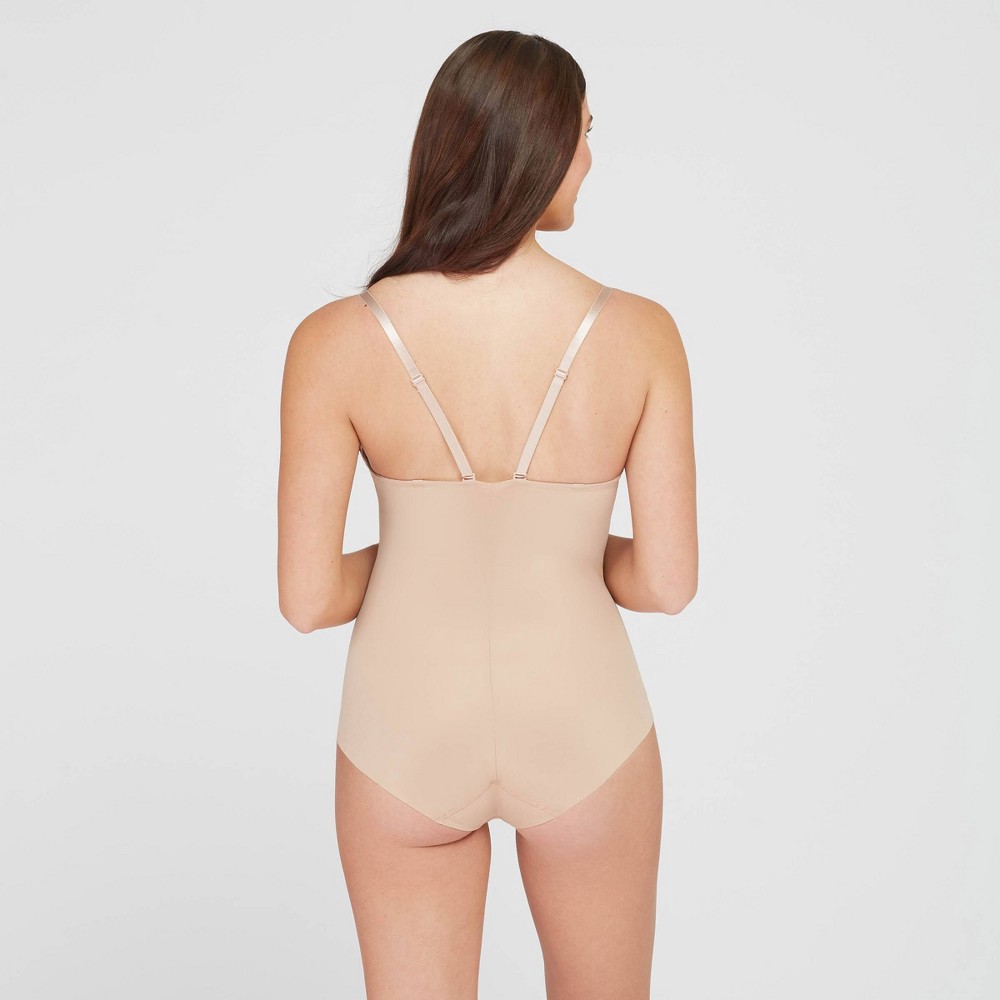slide 5 of 6, ASSETS BY SPANX Women's Flawless Finish Shaping Micro Low Back Cupped Bodysuit Shapewear - Neutral S, 1 ct