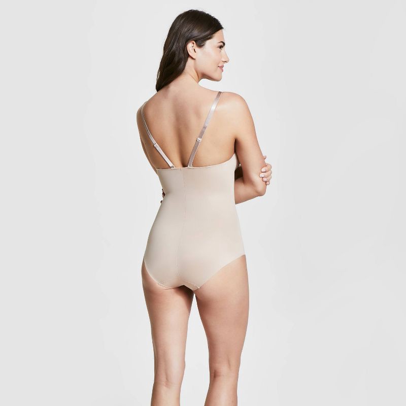 slide 7 of 8, ASSETS by SPANX Women's Flawless Finish Shaping Micro Low Back Cupped Bodysuit Shapewear - Neutral S, 1 ct