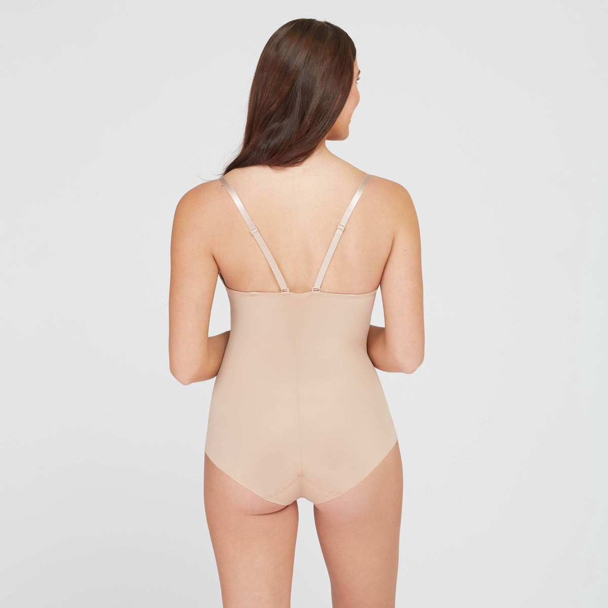 slide 4 of 6, ASSETS BY SPANX Women's Flawless Finish Shaping Micro Low Back Cupped Bodysuit Shapewear - Neutral XL, 1 ct