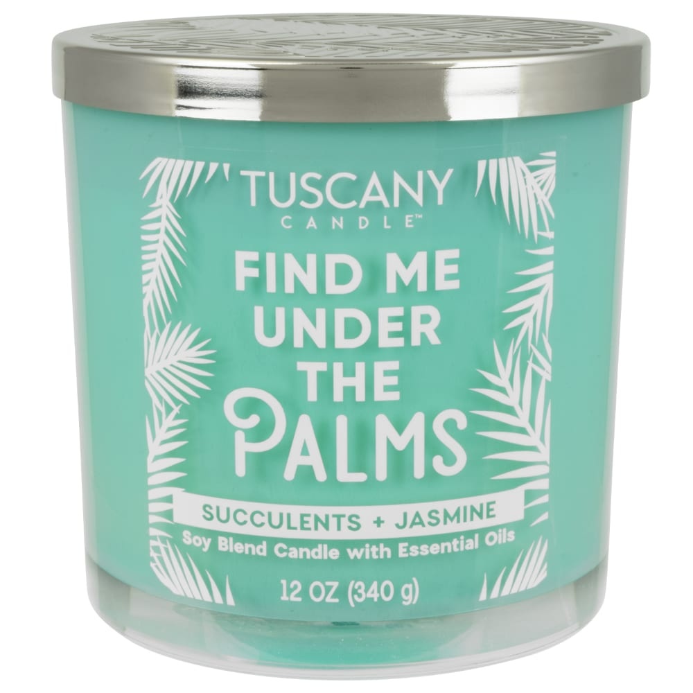 slide 1 of 1, Tuscany Candle Find Me Under The Palms Succulents + Jasmine Soy Blend Candle, 12 oz