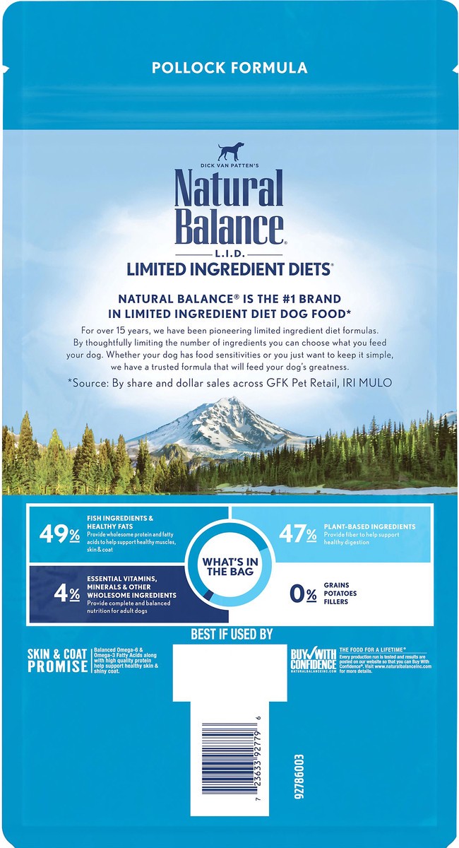 slide 5 of 6, Natural Balance L.I.D. Limited Ingredients Diet Grain Free Pollock Formula Dog Food 4 lb, 4 lb