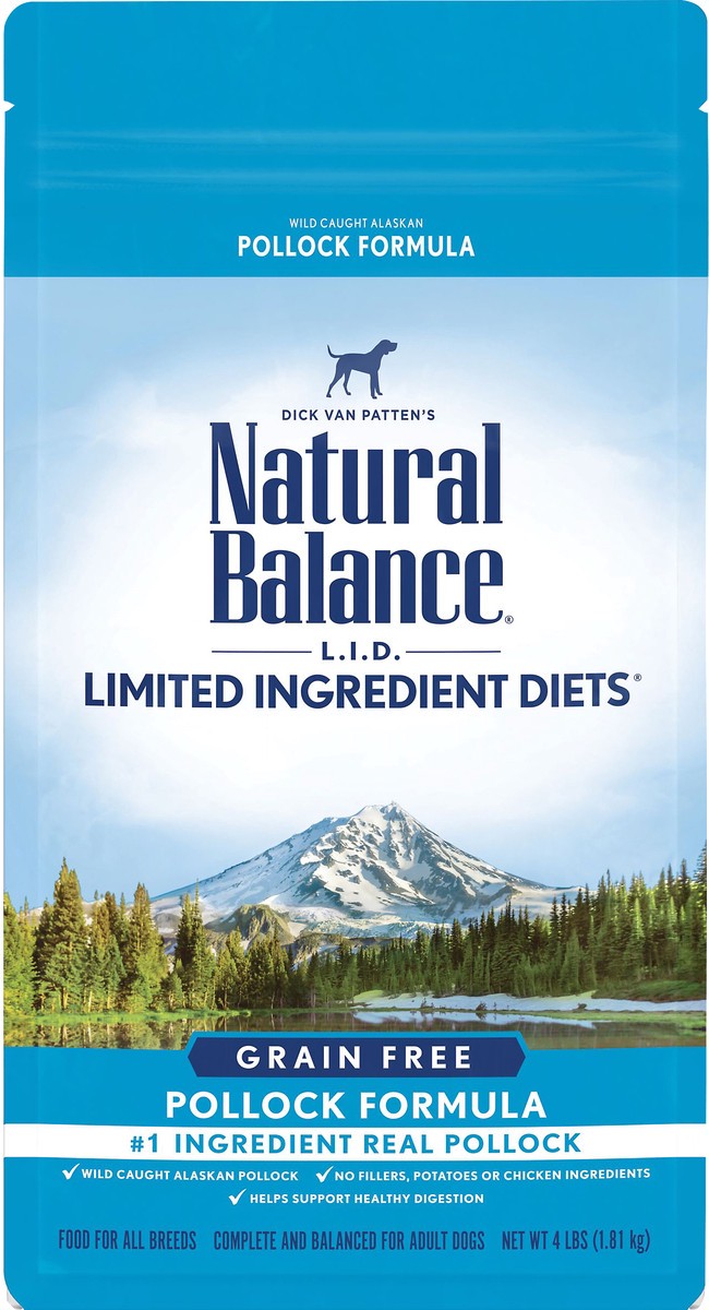 slide 3 of 6, Natural Balance L.I.D. Limited Ingredients Diet Grain Free Pollock Formula Dog Food 4 lb, 4 lb