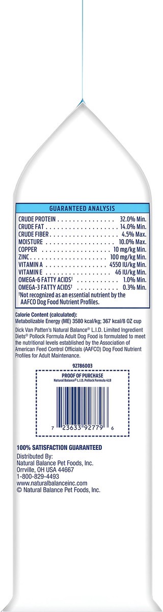 slide 2 of 6, Natural Balance L.I.D. Limited Ingredients Diet Grain Free Pollock Formula Dog Food 4 lb, 4 lb