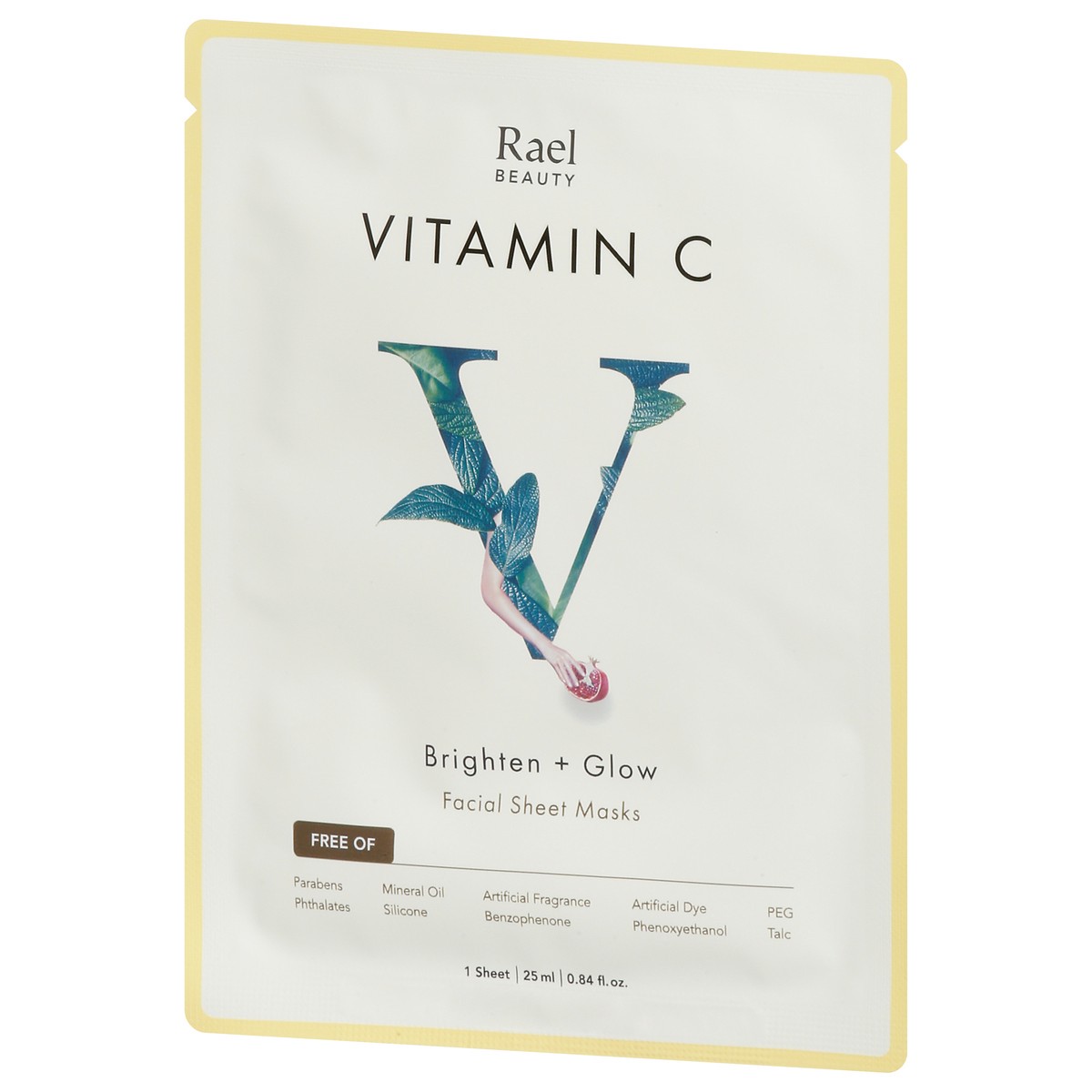 slide 2 of 9, Rael Brighten + Glow Vitamin C Facial Sheet Masks 1 ea, 1 ct