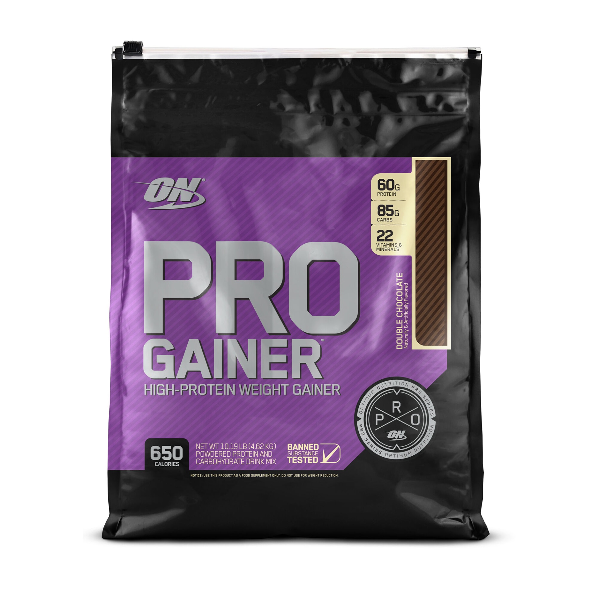 slide 1 of 1, Optimum Nutrition PRO Gainer - Double Chocolate, 10 lb