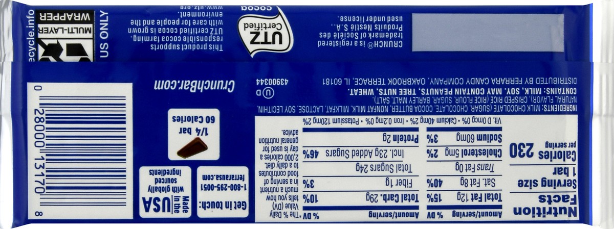 slide 10 of 11, Crunch Milk Chocolate Candy Bar 1.55 oz, 1.55 oz