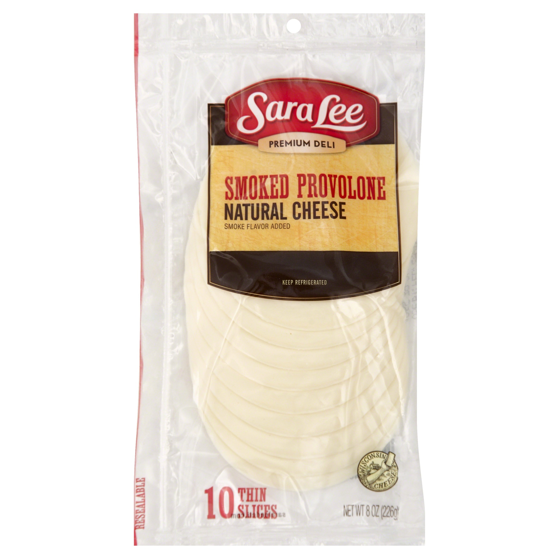 slide 1 of 3, Sara Lee Custom Slices Smoked Provolone Cheese, 8 oz