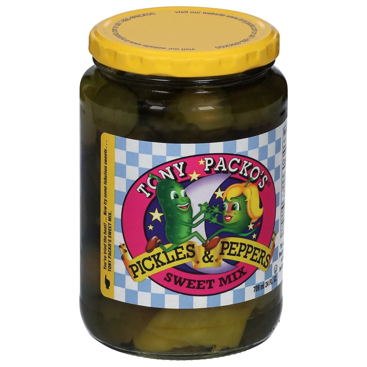 slide 12 of 13, Tony Packo's Sweet Mix Pickles & Peppers 709 ml, 24 fl oz