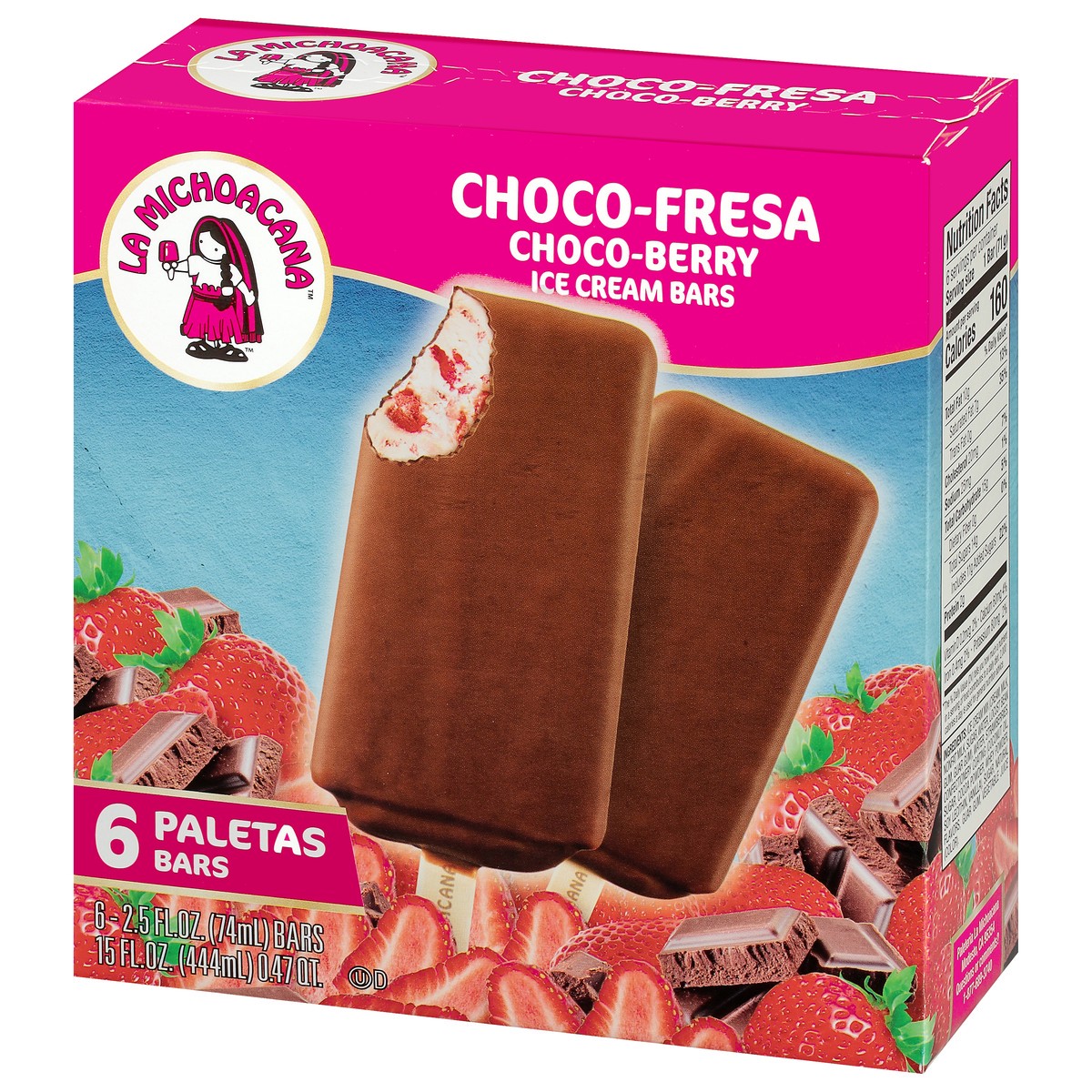slide 3 of 9, Helados Mexico Choco-Berry Ice Cream Bars 6 ea, 6 ct