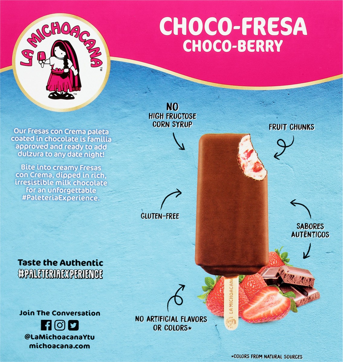 slide 5 of 9, Helados Mexico Choco-Berry Ice Cream Bars 6 ea, 6 ct