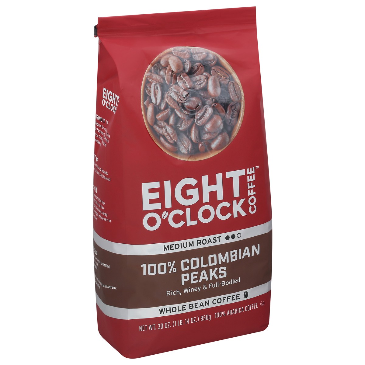 slide 2 of 9, Eight O'Clock Coffee Eight O'Clock Colombian Peaks Whole Bean Coffee - 30 oz, 30 oz