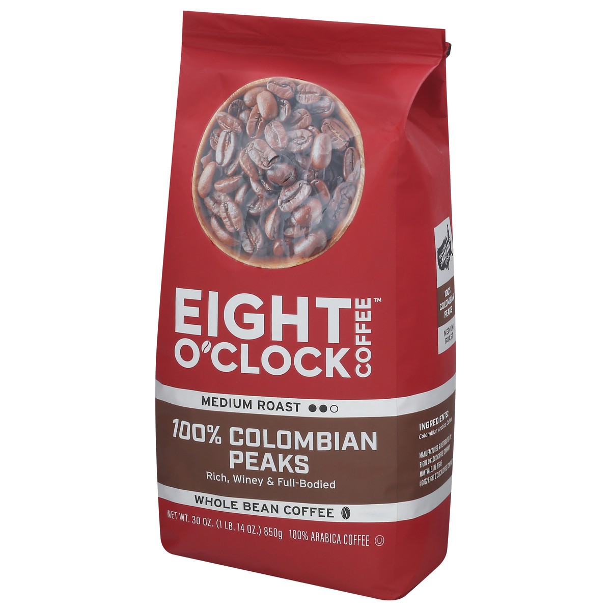slide 9 of 9, Eight O'Clock Coffee Eight O'Clock Colombian Peaks Whole Bean Coffee - 30 oz, 30 oz
