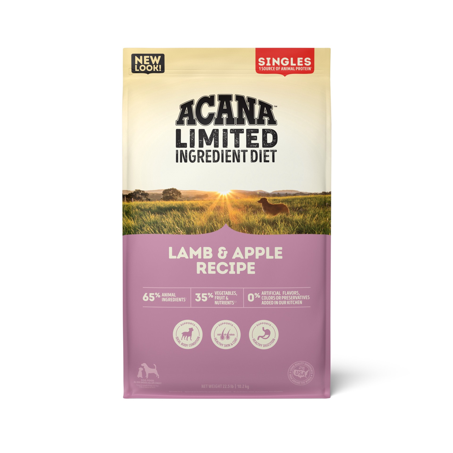 slide 1 of 5, ACANA Singles Lamb & Apple Recipe 22.5LB, 22.50 lb