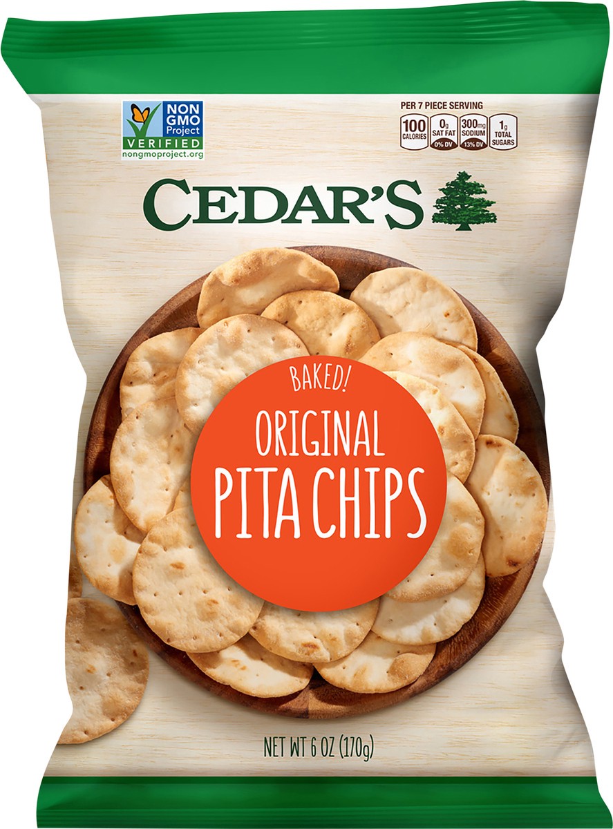 slide 2 of 2, Cedar's Baked Original Pita Chips, 6 oz