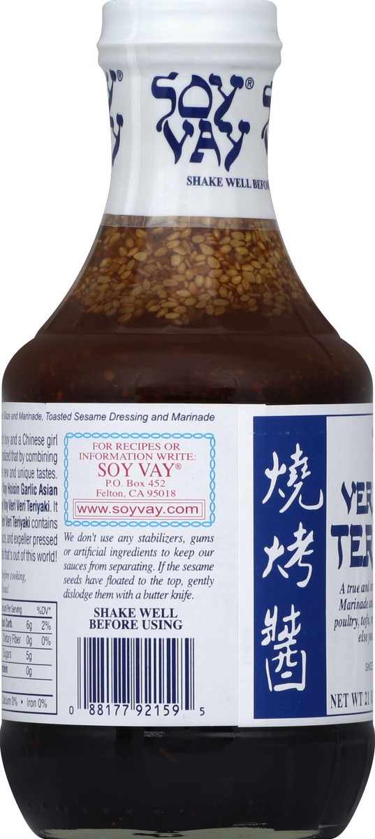 slide 3 of 6, Soy Vay Teriyaki Marinade and Sauce, Veri Veri, 21 oz