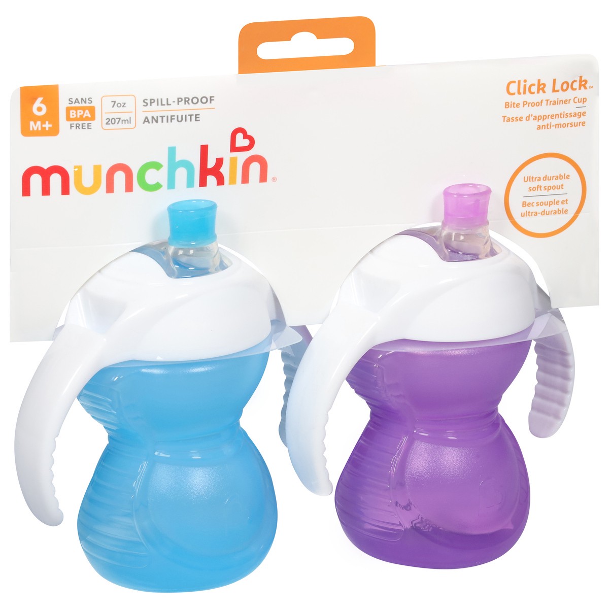 slide 2 of 9, Munchkin Click Lock 6 M+ Spill-Proof Bite Proof Trainer Cup 2 ea, 2 ct