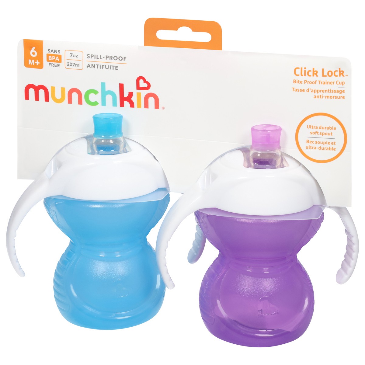 slide 3 of 9, Munchkin Click Lock 6 M+ Spill-Proof Bite Proof Trainer Cup 2 ea, 2 ct