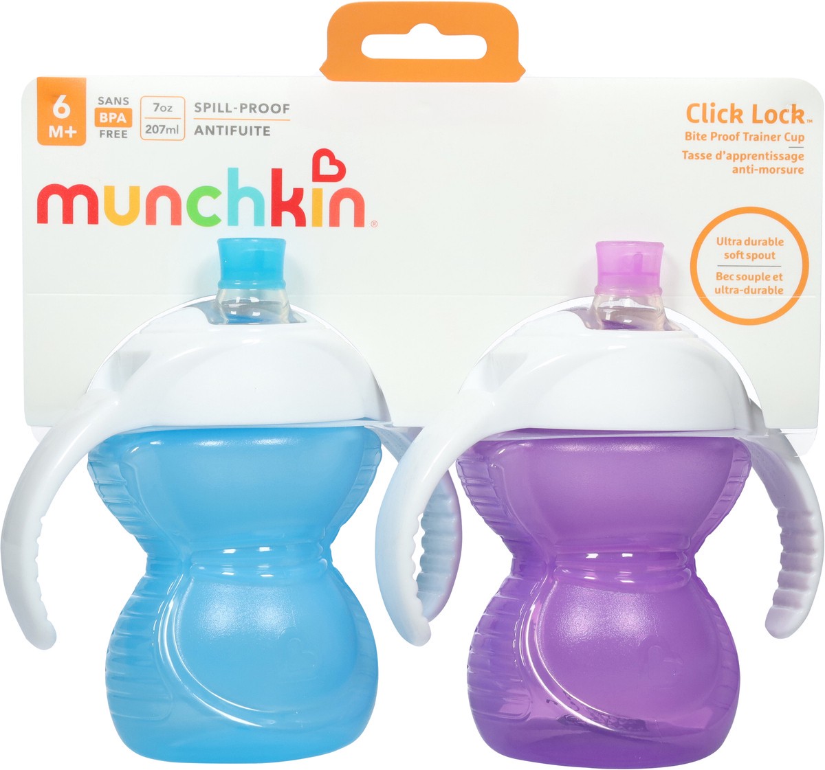 slide 6 of 9, Munchkin Click Lock 6 M+ Spill-Proof Bite Proof Trainer Cup 2 ea, 2 ct