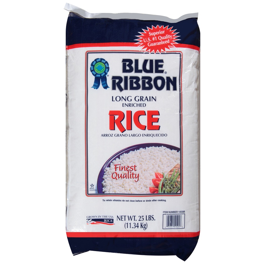 slide 1 of 6, Blue Ribbon Enriched Long Grain Rice, 25 lb