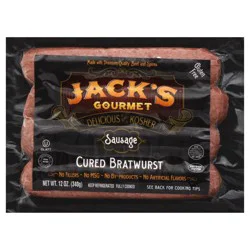Jack's Gourmet Kosher Cured Bratwurst Sausage - 4 ct