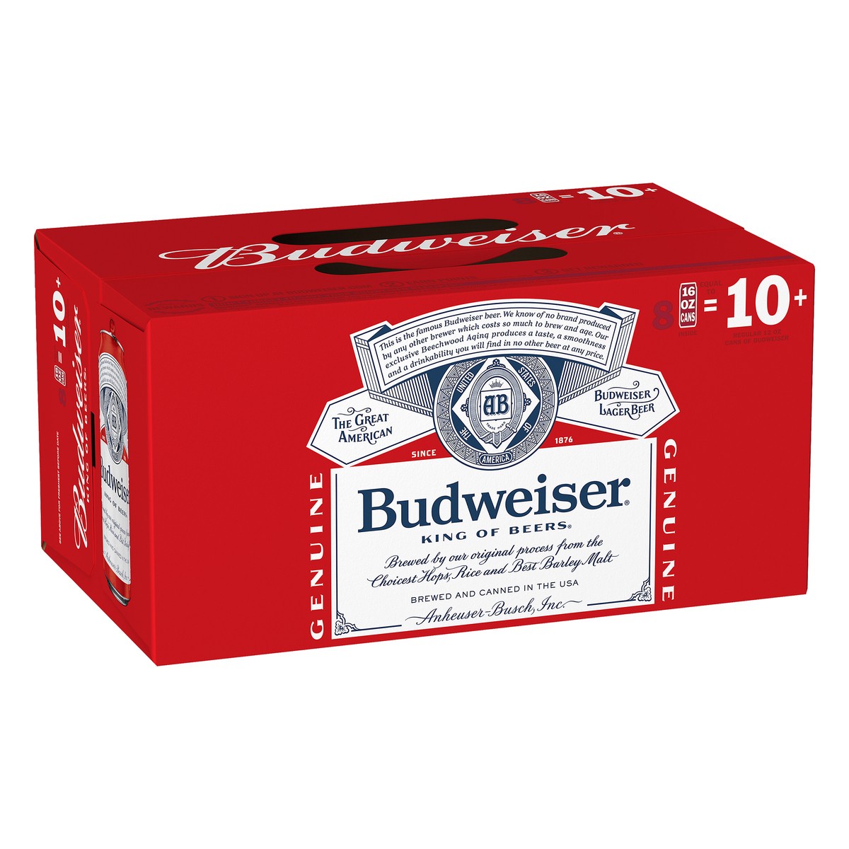 slide 4 of 8, Budweiser Lager Beer 8 - 16 fl oz Cans, 8 ct; 16 oz