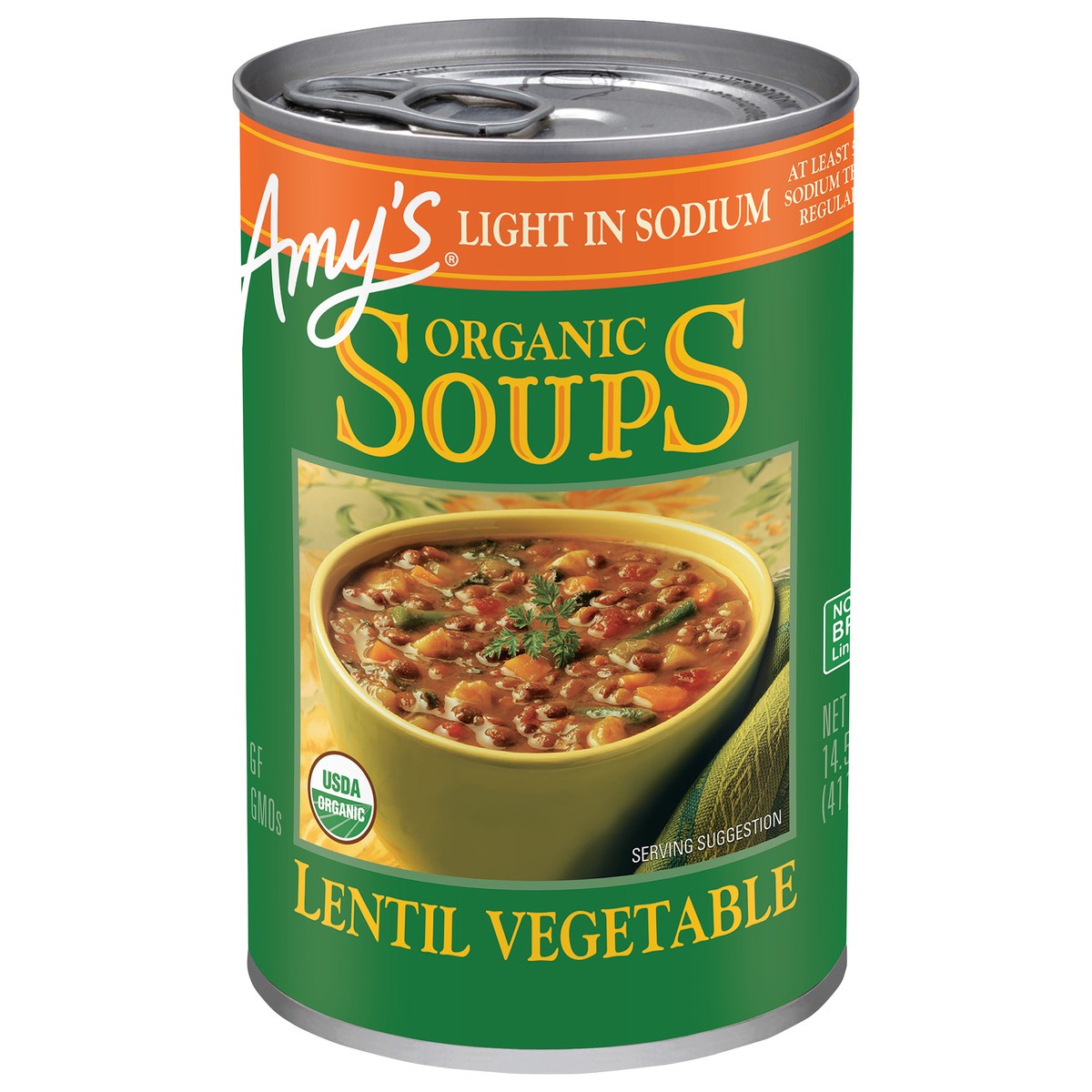 slide 1 of 7, Amy's Light in Sodium Lentil Vegetable Soup, 14.5 oz