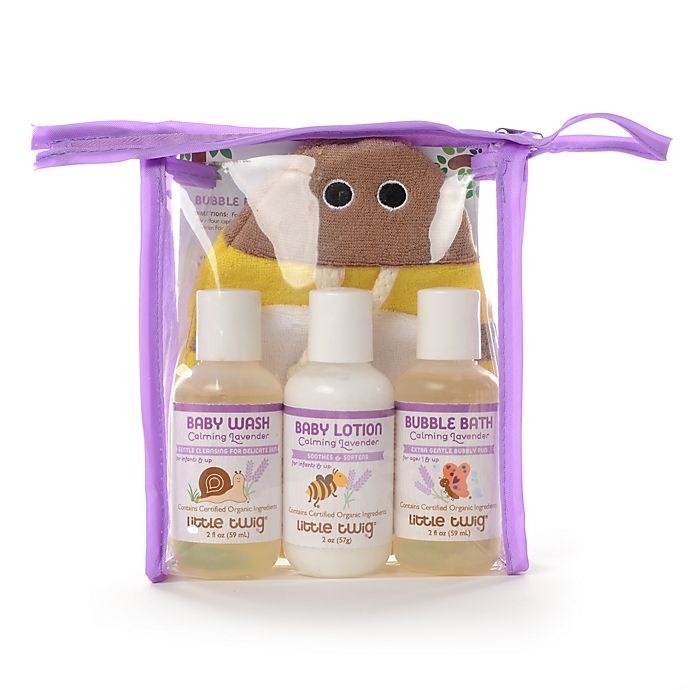 slide 1 of 2, Little Twig Travel Basics & Bee Mit Set - Lavender, 1 ct