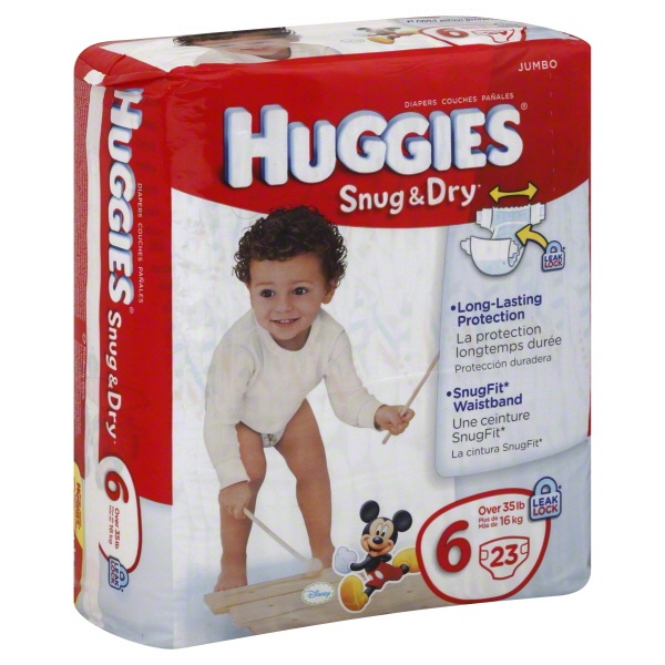 slide 1 of 1, Huggies Snug & Dry Size 6 Diapers, 23 ct