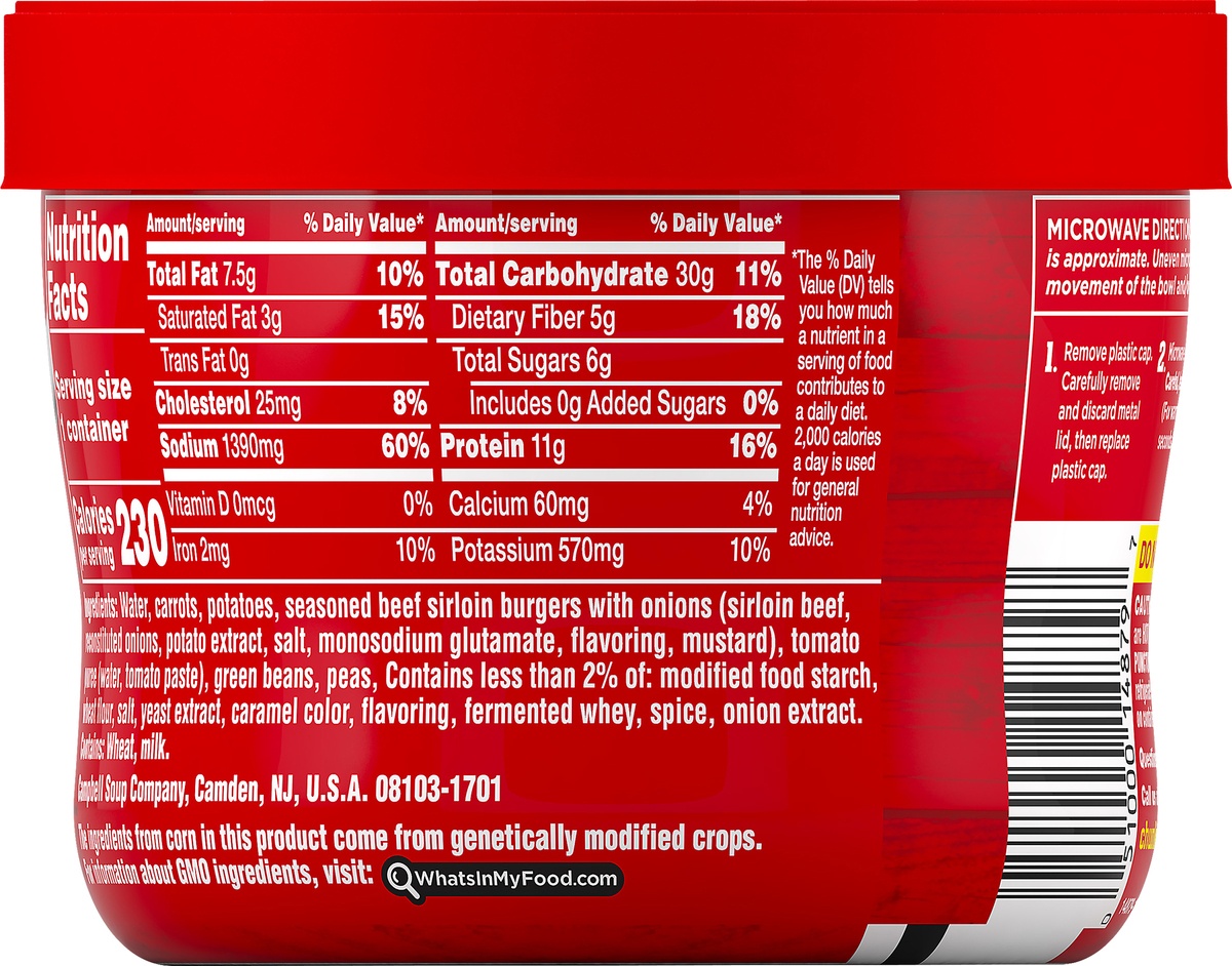 Campbell's Chunky Sirloin Burger With Country Vegetables Soup 15.25 oz