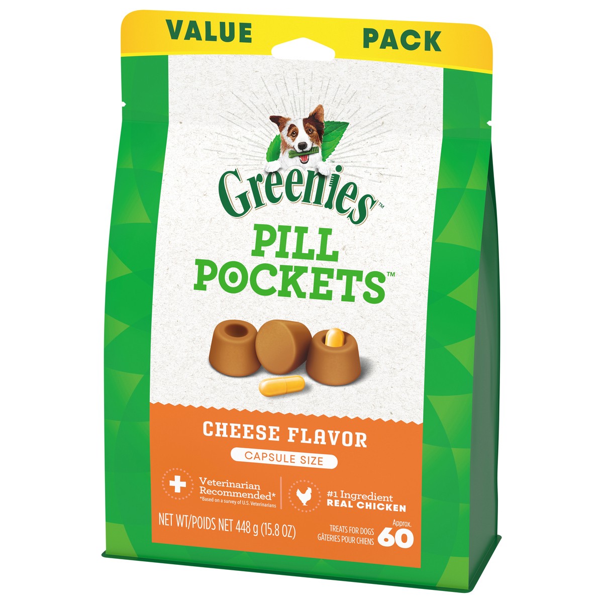 slide 8 of 14, Greenies Pill Pockets Cheese Flavor Treats for Dogs Capsule Size Value Pack 15.8 oz, 15.8 oz