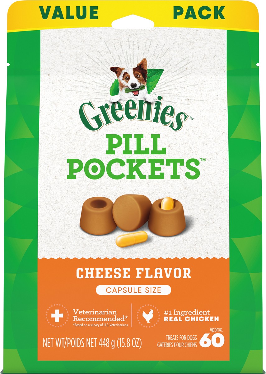 slide 11 of 14, Greenies Pill Pockets Cheese Flavor Treats for Dogs Capsule Size Value Pack 15.8 oz, 15.8 oz