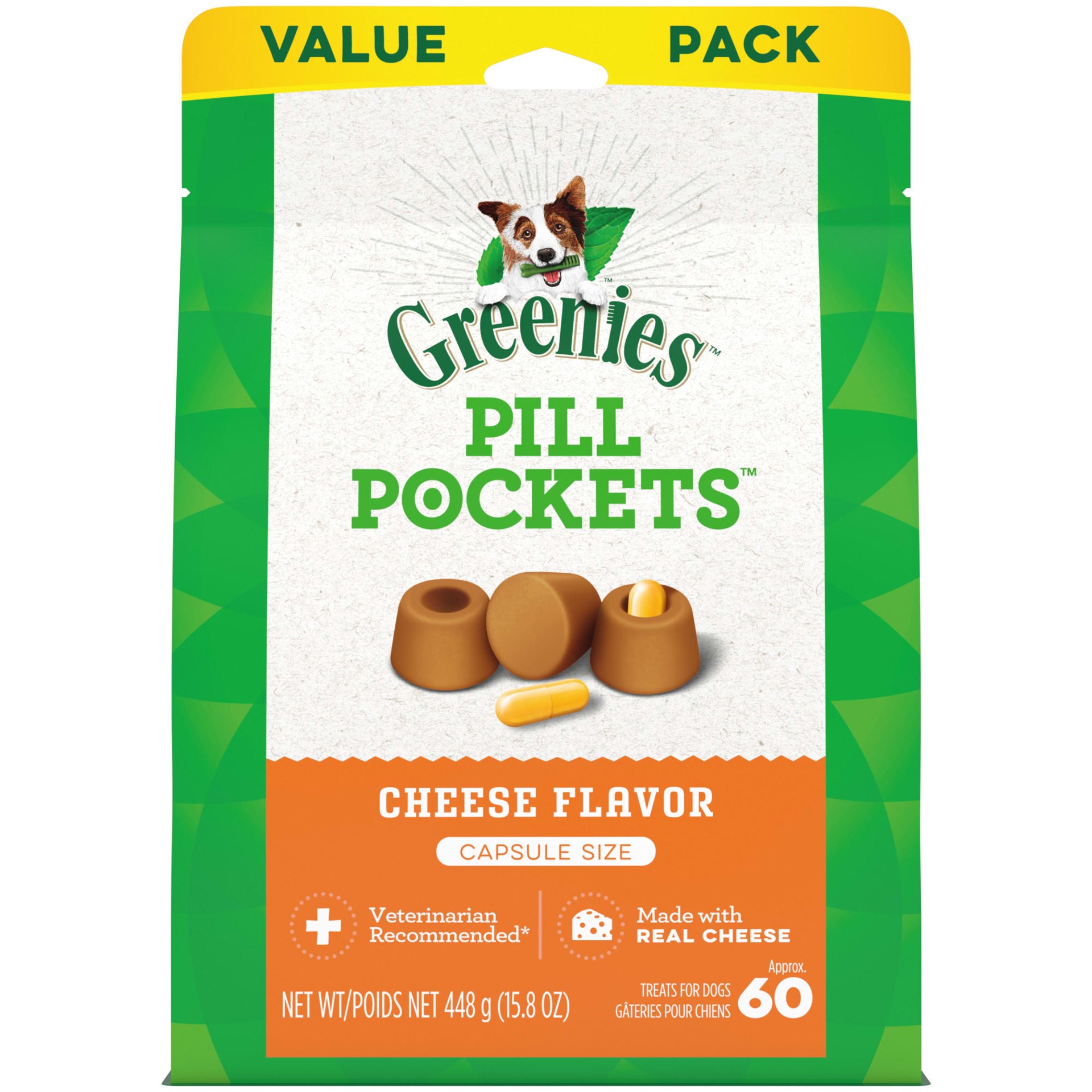 slide 1 of 14, Greenies Pill Pockets Cheese Flavor Treats for Dogs Capsule Size Value Pack 15.8 oz, 15.8 oz