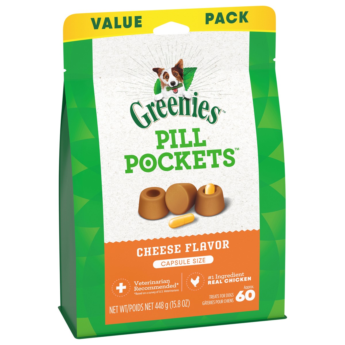 slide 3 of 14, Greenies Pill Pockets Cheese Flavor Treats for Dogs Capsule Size Value Pack 15.8 oz, 15.8 oz