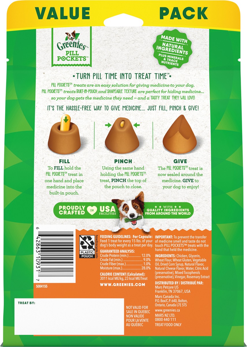 slide 7 of 14, Greenies Pill Pockets Cheese Flavor Treats for Dogs Capsule Size Value Pack 15.8 oz, 15.8 oz