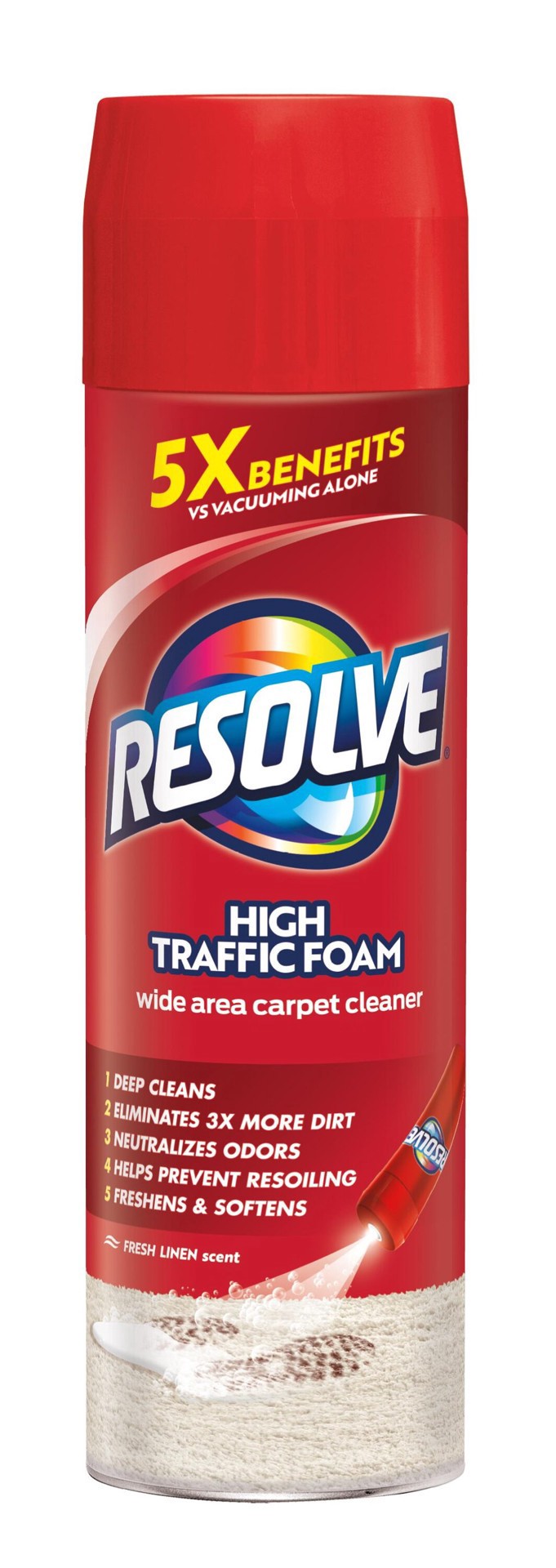 slide 1 of 6, Resolve High Traffic Foam Cleaner, 22 oz