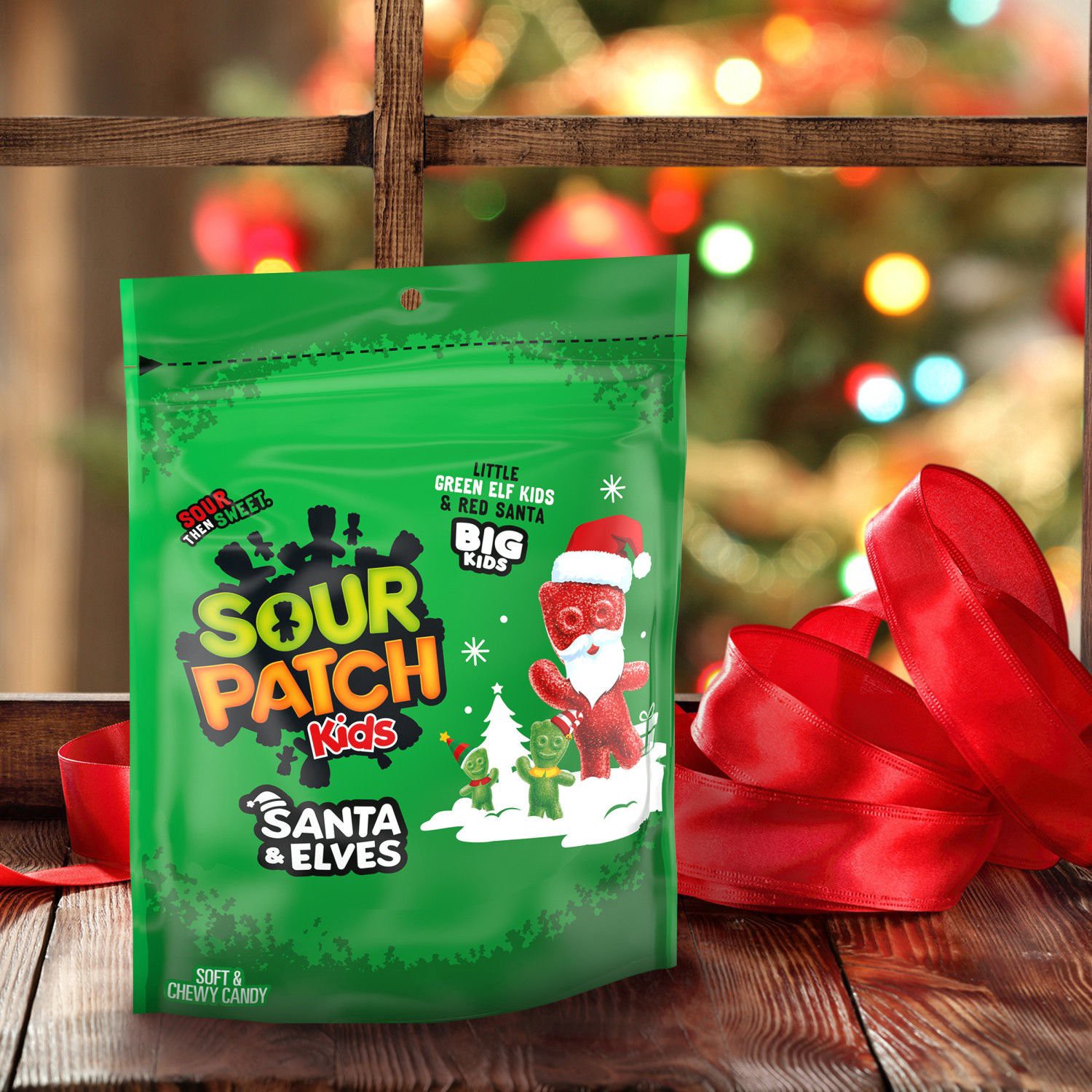 slide 9 of 10, SOUR PATCH KIDS Santa & Elves Soft & Chewy Holiday Candy, 9.8 oz, 9.8 oz
