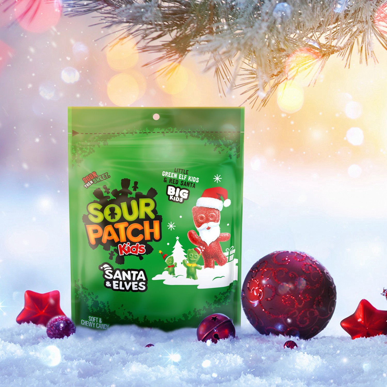 slide 10 of 10, SOUR PATCH KIDS Santa & Elves Soft & Chewy Holiday Candy, 9.8 oz, 9.8 oz