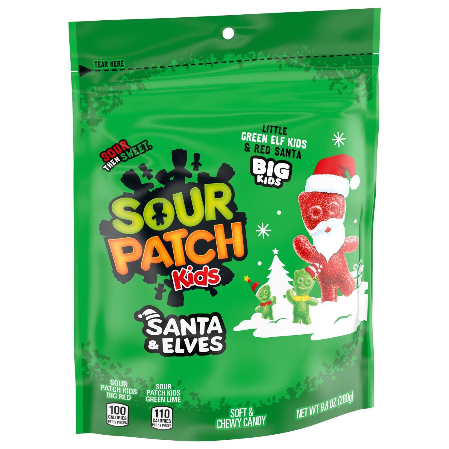 slide 4 of 10, SOUR PATCH KIDS Santa & Elves Soft & Chewy Holiday Candy, 9.8 oz, 9.8 oz
