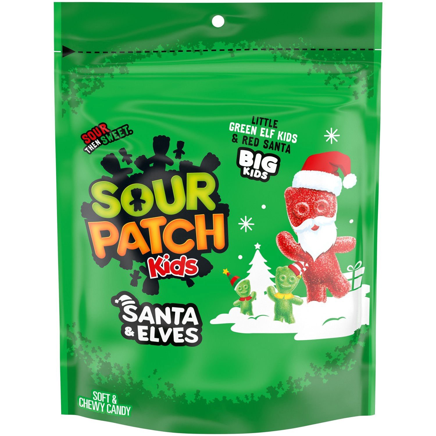slide 1 of 10, SOUR PATCH KIDS Santa & Elves Soft & Chewy Holiday Candy, 9.8 oz, 9.8 oz