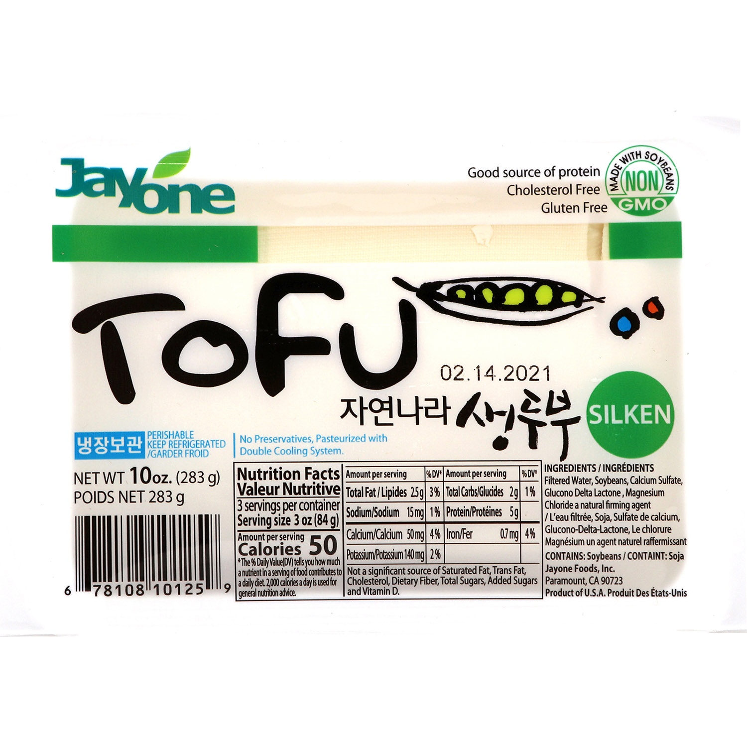 slide 1 of 1, Jayone Korean Silken Tofu, 10 oz